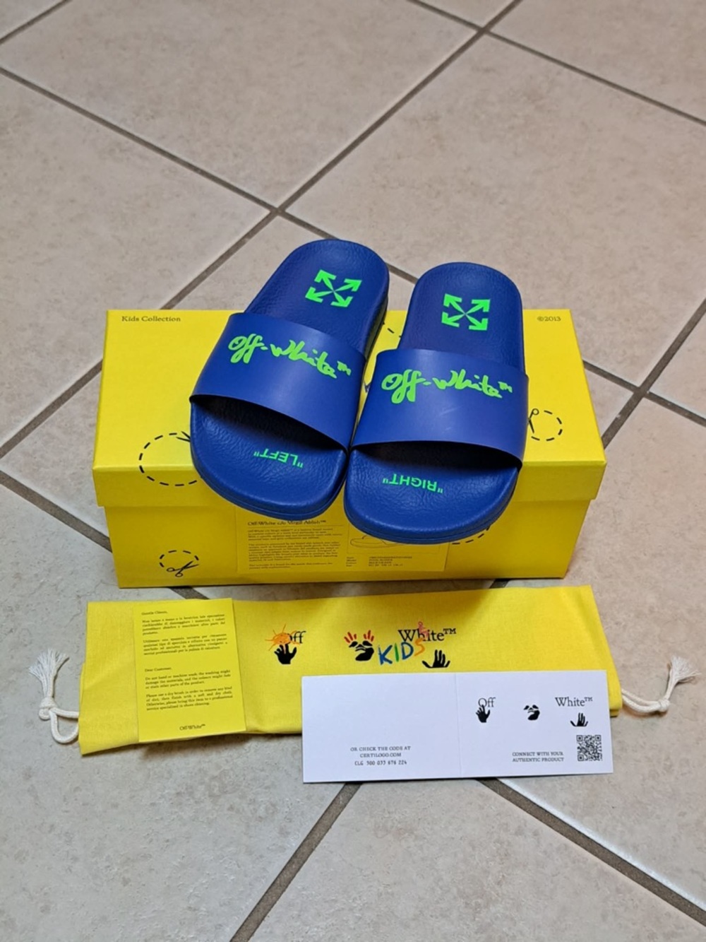 Off-White Kids Slides "OFF" - Kids Toddler USA size 11.5C (Italian Kids sz 29)